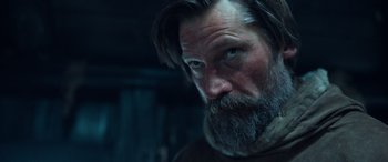 Movie still from “Against the Ice” (2022), directed by Peter Flinth – Close Up shot, Low angle