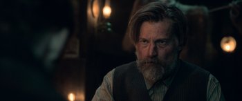 Movie still from “Against the Ice” (2022), directed by Peter Flinth – Close Up shot, Over the shoulder angle