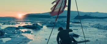 Movie still from “Against the Ice” (2022), directed by Peter Flinth – Wide shot, Low angle