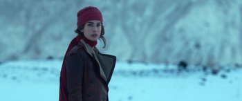 Movie still from “Against the Ice” (2022), directed by Peter Flinth – Close Up shot, Over the shoulder angle