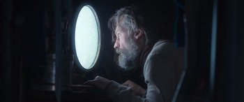 Movie still from “Against the Ice” (2022), directed by Peter Flinth – Close Up shot, Over the shoulder angle