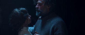 Movie still from “Against the Ice” (2022), directed by Peter Flinth – Close Up shot, Over the shoulder angle