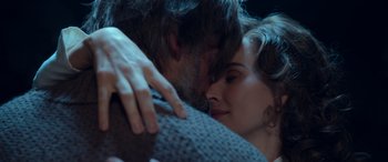 Movie still from “Against the Ice” (2022), directed by Peter Flinth – Close Up shot, Over the shoulder angle