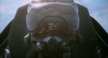 Movie still from “Aircraft Carrier: Guardian of the Seas” (2016), directed by Stephen Low – View of the inside of an airplane; Close Up shot, Low angle