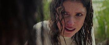 Movie still from “Alice, Darling” (2022), directed by Mary Nighy – A person with wet hair; Close Up shot, Low angle