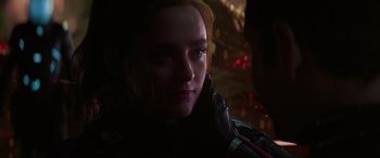 Movie still from “Ant-Man and the Wasp: Quantumania” (2023), directed by Peyton Reed – A person with a phone; Close Up shot, Over the shoulder angle