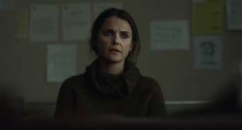 Movie still from “Antlers” (2021), directed by Scott Cooper – Close Up shot, Over the shoulder angle