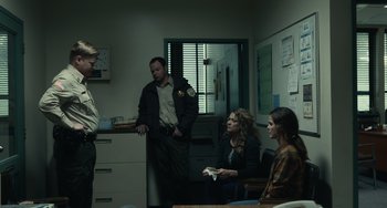 Movie still from “Antlers” (2021), directed by Scott Cooper – Medium shot, Over the shoulder angle