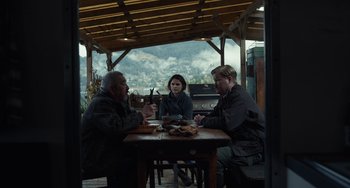 Movie still from “Antlers” (2021), directed by Scott Cooper – Wide shot, High angle