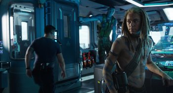 Movie still from “Avatar: The Way of Water” (2022), directed by James Cameron – Medium shot, Low angle