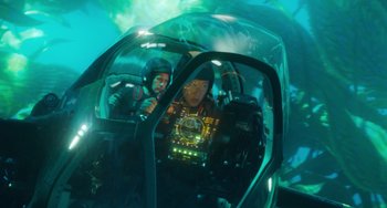 Movie still from “Avatar: The Way of Water” (2022), directed by James Cameron – Wide shot, High angle