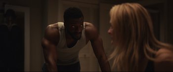 Movie still from “The Invisible Man” (2020), directed by Leigh Whannell – Medium shot, Over the shoulder angle