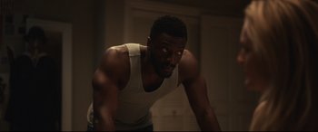 Movie still from “The Invisible Man” (2020), directed by Leigh Whannell – Medium shot, Low angle