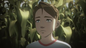 Movie still from “Babylon 5: The Road Home” (2023), directed by Matt Peters – Close Up shot, High angle