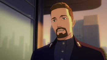 Movie still from “Babylon 5: The Road Home” (2023), directed by Matt Peters – Close Up shot, High angle