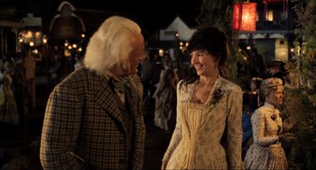 Movie still from “Back to the Future Part III” (1990), directed by Robert Zemeckis – A man and a woman are talking to each other; Medium shot, Over the shoulder angle