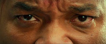 Movie still from “Bad Boys for Life” (2020), directed by Adil El Arbi – View of a man's eyes; Extreme Close Up shot, Overhead angle