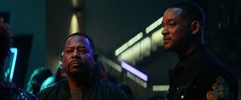 Movie still from “Bad Boys for Life” (2020), directed by Adil El Arbi – A couple of men standing next to each other; Close Up shot, Low angle