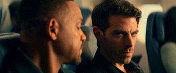Movie still from “Bad Boys for Life” (2020), directed by Adil El Arbi – Two men looking at one another in the same direction; Close Up shot, Over the shoulder angle