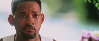 Movie still from “Bad Boys II” (2003), directed by Michael Bay – Will smith's face in a white shirt; Close Up shot, Low angle