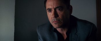Movie still from “The Judge” (2014), directed by David Dobkin – A person wearing a suit; Close Up shot, Over the shoulder angle
