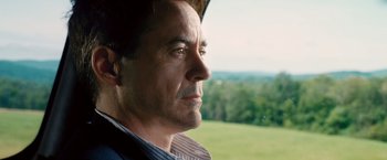 Movie still from “The Judge” (2014), directed by David Dobkin – A person looking out of a window; Close Up shot, Over the shoulder angle