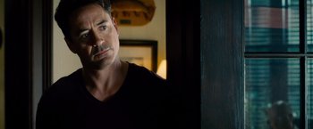 Movie still from “The Judge” (2014), directed by David Dobkin – A person looking at the camera; Close Up shot, Over the shoulder angle