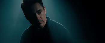 Movie still from “The Judge” (2014), directed by David Dobkin – A person wearing a black shirt; Close Up shot, Over the shoulder angle