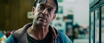 Movie still from “The Judge” (2014), directed by David Dobkin – A person with wet hair; Close Up shot, Over the shoulder angle