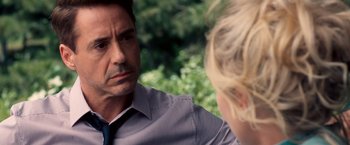 Movie still from “The Judge” (2014), directed by David Dobkin – A man and a woman talking to each other; Close Up shot, Over the shoulder angle