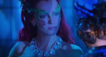 Movie still from “Batman & Robin” (1997), directed by Joel Schumacher – A person wearing a costume; Close Up shot, Low angle