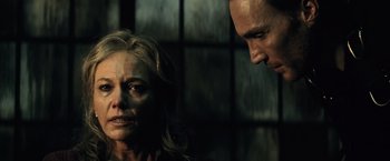 Movie still from “Batman v Superman: Dawn of Justice” (2016), directed by Zack Snyder – A man and a woman looking at each other; Close Up shot, Over the shoulder angle