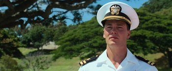 Movie still from “Battleship” (2012), directed by Peter Berg – A person wearing a uniform; Close Up shot, Low angle