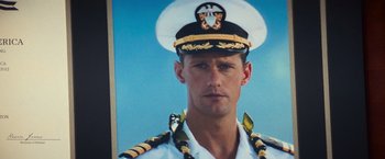 Movie still from “Battleship” (2012), directed by Peter Berg – A person wearing a uniform; Close Up shot, Low angle