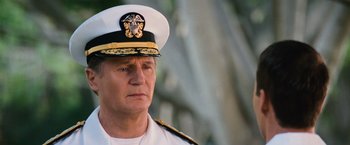 Movie still from “Battleship” (2012), directed by Peter Berg – A person wearing a uniform; Close Up shot, Low angle