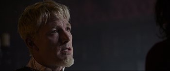 Movie still from “The Last Duel” (2021), directed by Ridley Scott – A person with a beard; Close Up shot, Over the shoulder angle