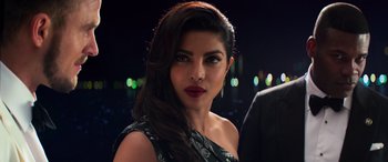 Movie still from “Baywatch” (2017), directed by Seth Gordon – A person with long hair; Close Up shot, Over the shoulder angle