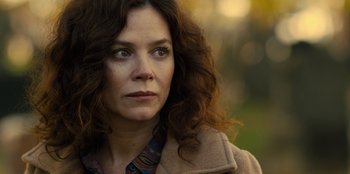 Movie still from “Books of Blood” (2020), directed by Brannon Braga – A person with long hair; Close Up shot, High angle