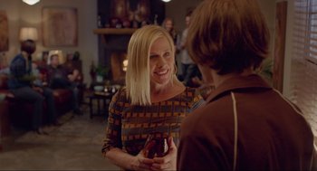 Movie still from “Boyhood” (2014), directed by Richard Linklater – A woman is talking to another woman in a room; Medium shot, Over the shoulder angle