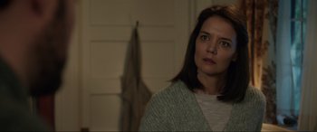 Movie still from “Brahms: The Boy II” (2020), directed by William Brent Bell – A person wearing a sweater; Close Up shot, Over the shoulder angle