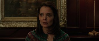 Movie still from “Brahms: The Boy II” (2020), directed by William Brent Bell – A person wearing a sweater; Close Up shot, Over the shoulder angle