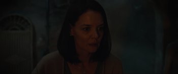 Movie still from “Brahms: The Boy II” (2020), directed by William Brent Bell – A person wearing a jacket; Close Up shot, Over the shoulder angle