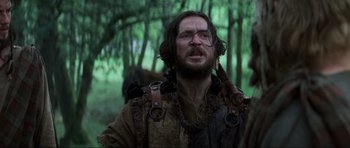 Movie still from “Braveheart” (1995), directed by Mel Gibson – A person with a beard; Close Up shot, Low angle