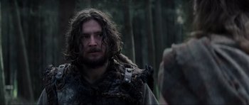 Movie still from “Braveheart” (1995), directed by Mel Gibson – A person with a beard; Close Up shot, Over the shoulder angle