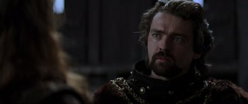 Movie still from “Braveheart” (1995), directed by Mel Gibson – A person with a beard; Close Up shot, Over the shoulder angle