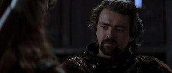 Movie still from “Braveheart” (1995), directed by Mel Gibson – A person with a beard; Close Up shot, Over the shoulder angle