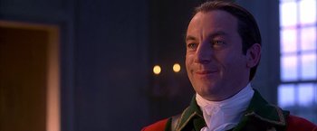 Movie still from “The Patriot” (2000), directed by Roland Emmerich – A person wearing a uniform; Close Up shot, Low angle