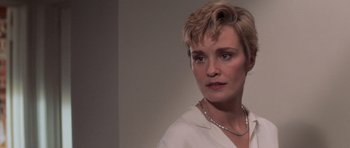 Movie still from “Cape Fear” (1991), directed by Martin Scorsese – A person with short hair; Close Up shot, Over the shoulder angle