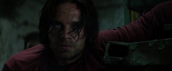 Movie still from “Captain America: Civil War” (2016), directed by Anthony Russo – A person holding a wrench; Close Up shot, Low angle