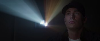 Movie still from “Captain America: The Winter Soldier” (2014), directed by Anthony Russo – A person wearing a hat; Close Up shot, Low angle